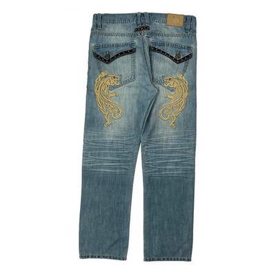 Epic Hero Studded Jeans - 34W 32L Blue Cotton Blend
