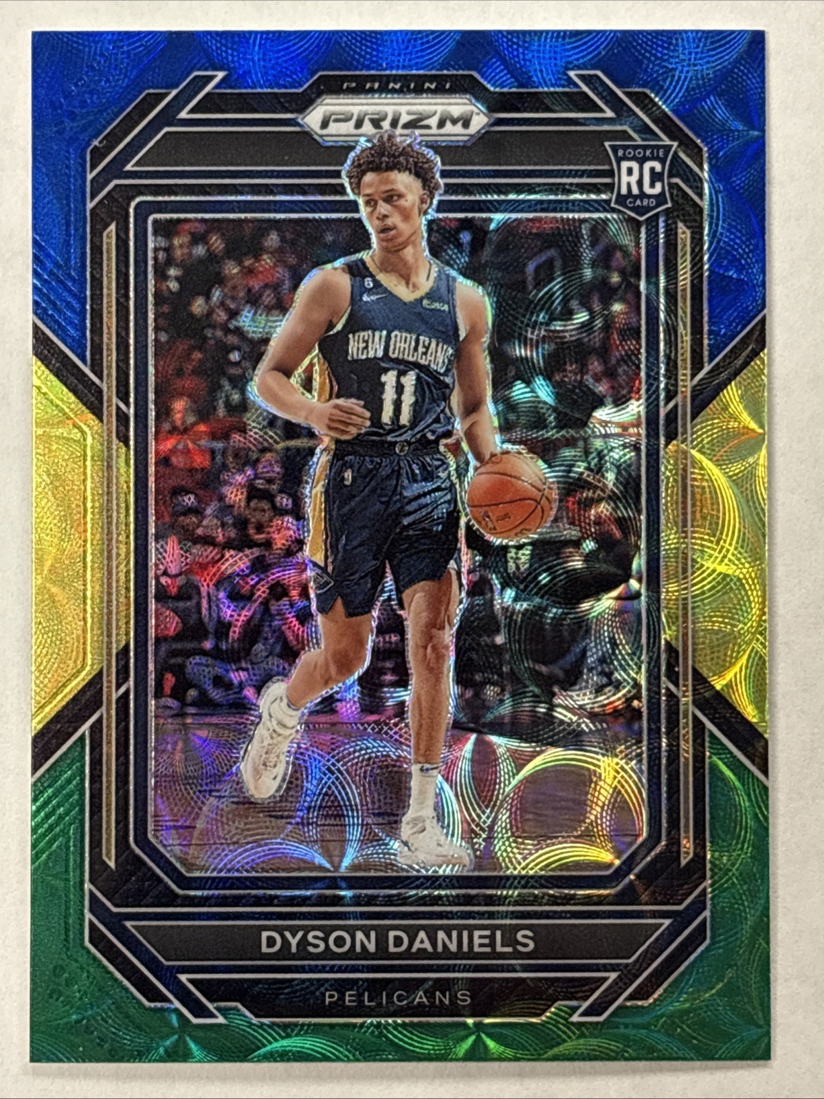 2022-23 Panini Prizm #233 Dyson Daniels Blue Yellow Green Choice Rookie RC SP