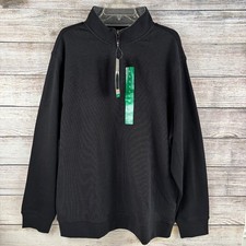 Ted Baker Men's 1/4 Zip Mock Neck Pullover Top Long Sleeve Black Gray XL