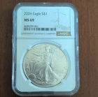 U.S. Mint American Eagle 2026 1 oz Silver MS 69 NGC 8689299-061