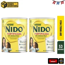 2 Pack Nestle Nido Fortificada Powdered Drink Mix, Dry Whole Milk Powder, 56.4oz