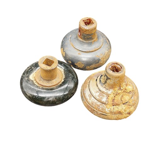 Pomelli per porta di salvataggio vintage set di 3 ferramenta antica pezzi da collezione - Foto 3 di 3