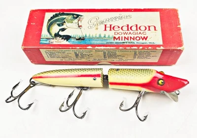 Leurre De Pêche Vintage Heddon Vamp - Crankbait En Bois Pour Eau Douce, Ancien