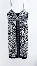 Nicole Miller Collection Black And Cream Silk Dress Size 12