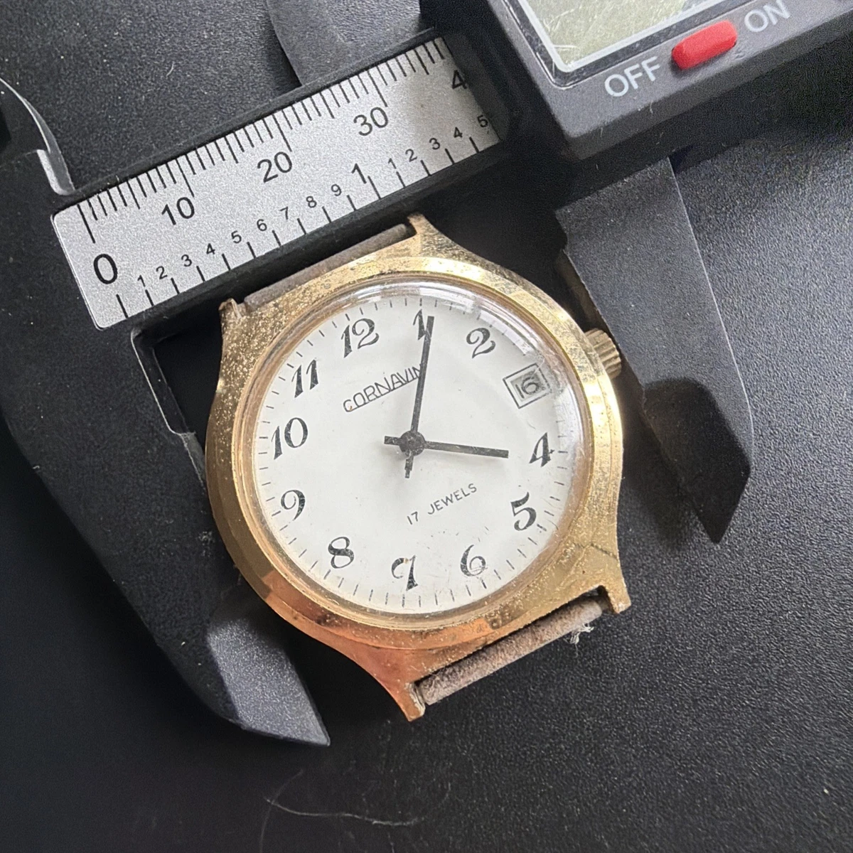 Vintage Cornavin Mens Watch 29mm Square Brown Leather Manual Wind Date Cornavin Cal. 2414, Vintage Men main image 2