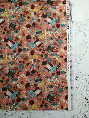 Sewing Notions Fabric Pink Blue ''Vintage Couturier'' 13000 ESC Haberdashery BTHY