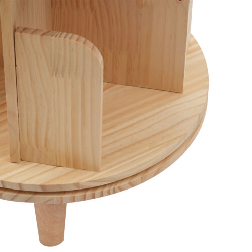 4 Tier Rotating Bookshelf Organizer Floor Standing Storage Shelf Display Rack US - Picture 3 of 12