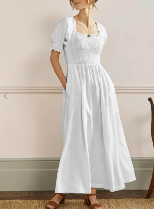 Boden white linen best sale dress