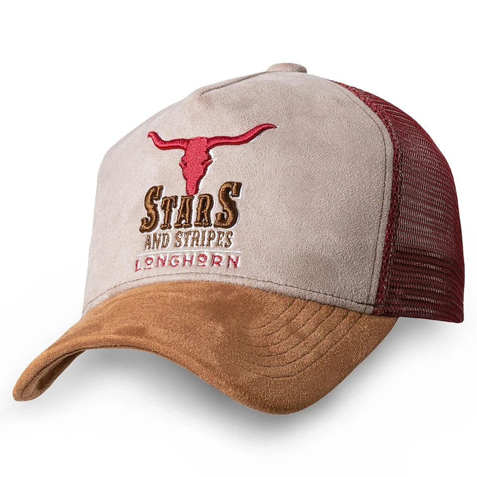 Stars & Stripes Basecap Truckercap Cap Western Verstellbar Bestickt »Longhorn« - Bild 1 von 1