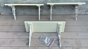 Pottery Barn Set Of 3 Wall Mounted Shelves 24 Wood W White Cast