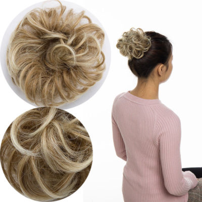 Real Soft Curly Messy Bun Hair Piece Scrunchie 100% Natural Hair Extensions US