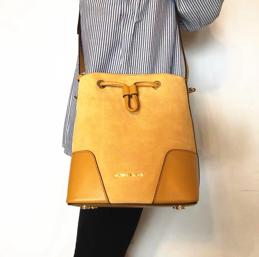 Michael kors store suede bucket bag