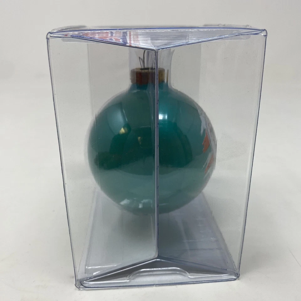 Miami Dolphins Vidrio Navidad Pelota Adorno NFL Deportes Coleccionista Serie De Colección Foto 3 de 4