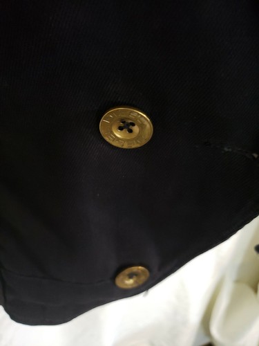 Women's DIESEL Denim blazer Medium Moto Gold Button Black Coat - 第 5/6 張圖片