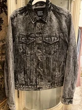 Urban Outfitters BDG Distressed Acid Wash Charcoal Denim Jacket Size Medium New