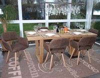 6Er-Set Esszimmerstuhl Stuhl HWC-A50 Ii, Retro 50Er, Textil, Vintage Braun