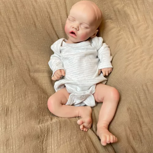 18 Zoll schlafende Reborn Puppe gewichtet 5,6 Pfund weiches Silikon Neugeborenes Baby Mädchen Weihnachtsgeschenk - Bild 13 von 21