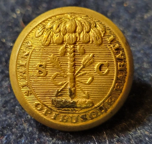 CIVIL WAR ERA CONFEDERATE SOUTH CAROLINA SEAL BUTTON ALBERTS#SC-15-Bv  TYPE