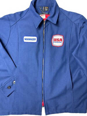 Vintage Unitog Company Jacket Men's Size 44R Blue Gasoline USA