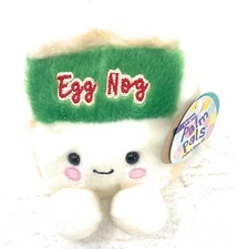 Aurora Palm Pals Eggnog Plush 5” Emery Beanie Holiday Christmas Toy NWT