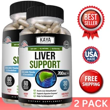 (2 Pack) Liver Support 60ct Milk Thistle Dandelion Root Zinc Beetroot Detox