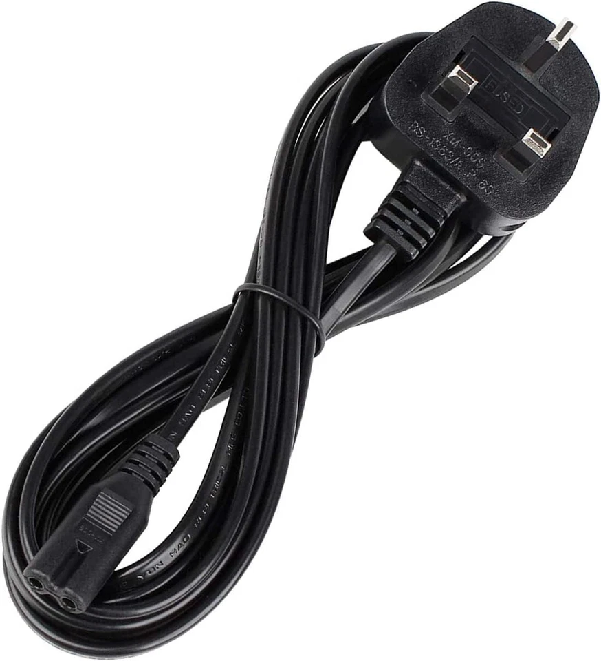 Figure 8 Power Cable UK Plug to C7 Lead for LED TV Samsung/LG Black/White Laptop - Image 4 of 4