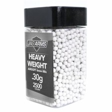 JAG Arms 2500rd Heavy Weight Seamless Double Polished .30g 6mm Airsoft BBs White