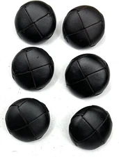 Black Genuine Leather Button Folded Design,-Ideal Leather Replacement Button Set