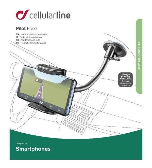 Cellular Line Supporto auto smartphone HUG FLEXI Xl Universal Black PILOTFLEXIK - Immagine 2 di 4