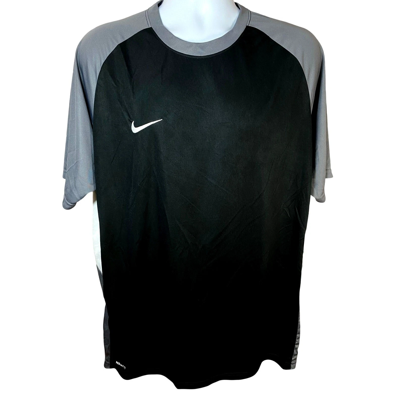 Nike Jersey Black Gray Shirt Mens XL Black Gray Dri-Fit