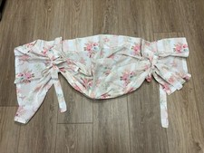 FLORAL STRIPE VALANCE CAFE 2 TIES UP COTTAGECORE BABY NURSERY COUNTRY ROMANTIC