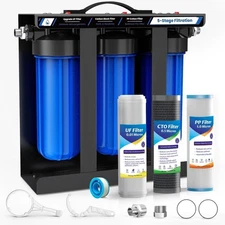 RV Water Filter System,5-Stage Water Filtration for Rvs and Campers, 0.01 Micron