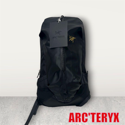 ARC’TERYX Arro 22 Backpack All Black Arc'teryx Arro 22 Backpack, Black with Gold Logo, Unused Nylon