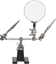 Helping Hands Magnifier with Dual Adjustable Alligator Clips in 2.5X Magnifying