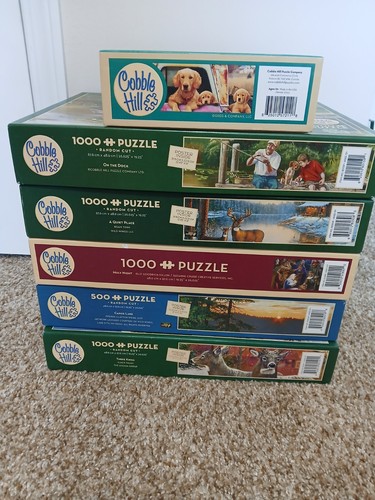 Lot de 7 puzzles Cobble Hill magnifiques 6 avec 1000 pièces, 1 avec 500 pièces - Photo 8/9