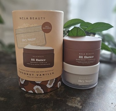 NCLA Hey, Sugar (Scrub) & Hi, Butter (Body Butter) Set Coconut Vanilla NIB! 