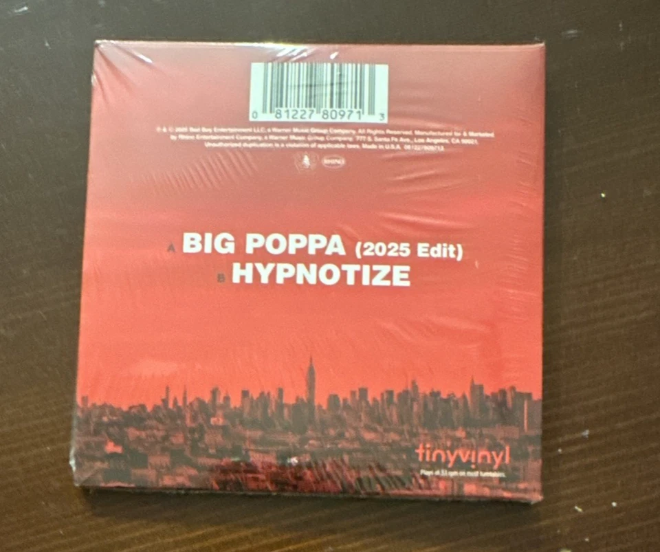 NEW The Notorious B.I.G. Big Poppa 2025 / Hypnotize 4" Tiny Vinyl 2-Track Record - Image 2 of 3