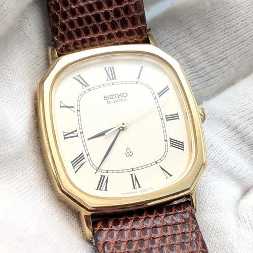 [In Stock] Vintage 1981 SEIKO 6431-5030 Quartz Men's watch Gold Square New Batt