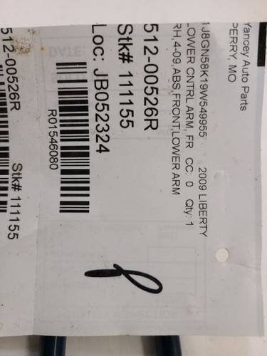 JEEP LIBERTY 2008-2012 Passenger Right Lower Control Arm Front - Picture 9 of 12