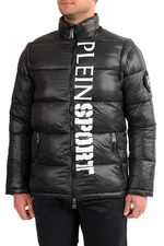 Plein Sport Men's Black Zip Up Parka Vest With Detachable Sleeves US M IT 50