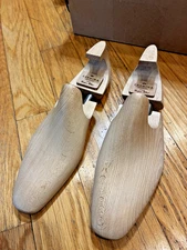 NEW CARMINA MALLORCA LIGHT WOOD & LEATHER ARTICULATED SOLID SHOE TREES SIZE 7
