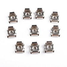 10Pcs Metal Nickel Plated Square Hole Cage Nuts  Screws For Server Rack Cabinet