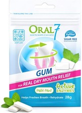 Oral7 Sugar Free Chewing Gum (28g) For Fresh Breath & Dry Mouth Relief | Natura