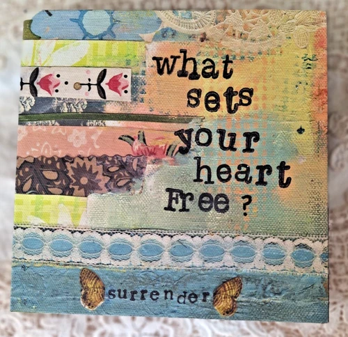 Kelly Rae Roberts Wall Decor Demdaco WHAT SETS YOUR HEART FREE SURRENDER