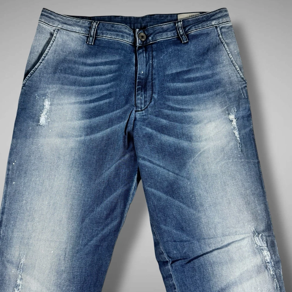 Pantalones de mezclilla Diesel Kid Prime J para niños talla 16Y cómodos azul zanahoria desgastado pintura descolorida Foto 3 de 4