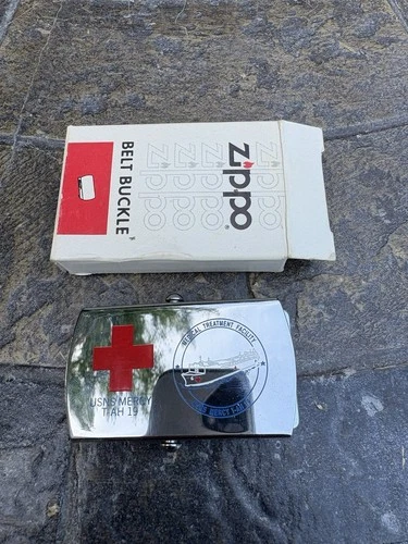 Vintage Zippo USNS Mercy T-AH-19  Belt Buckle - NOS w/Orig Box