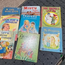 8 vintage childrens books . Whitman . Rand McNally Wonder  Saalfield
