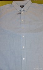 George Classic Fit Wrinkle Resistant Blue Button-Down Dress Shirt Long Sleeve