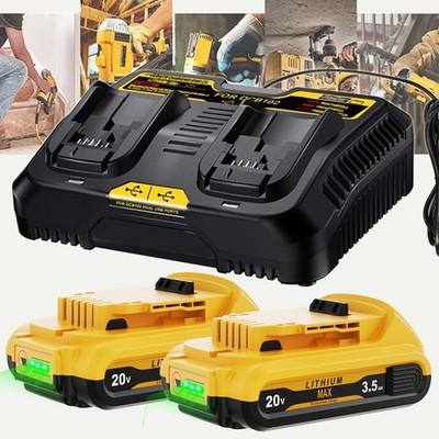 20V FOR DEWALT 20 Volt MAX Lithium-Ion Battery / Charger DCB203 DCB201-2 DCB207
