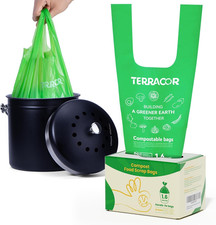 1.6 Gallon Compostable Food Scrap Bags Handle Tie for Kitchen Countertop Bin, 6